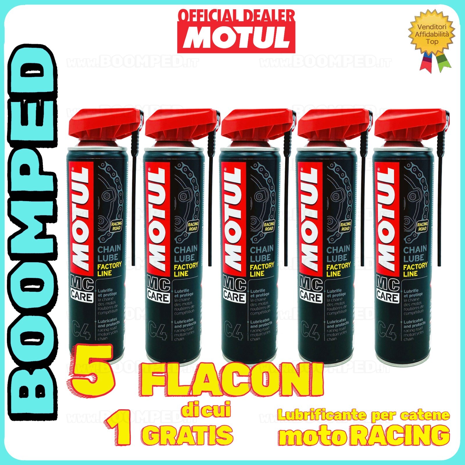 400MLx5 Grasso Spray Catena Moto Stradale MOTUL Chain Lube C4 RACING ROAD 05MO19