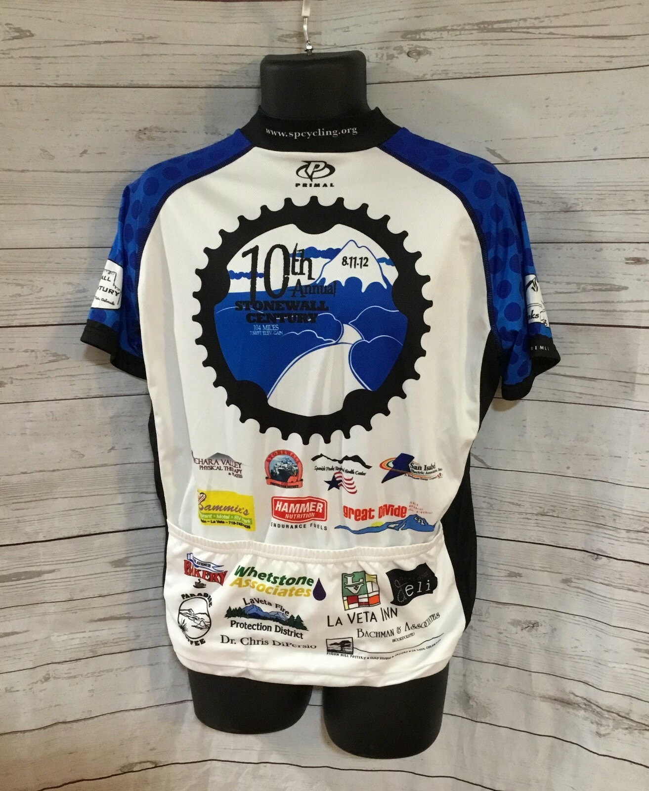 Maillot De Cyclisme REI Primal Homme M – Bleu/jaune Fluo, Fermeture 3/4, état Neuf
