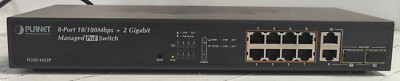 Planet Networking FGSD-1022P 8-Port 10/100Mbps + 2 Gigabit Managed PoE Switch