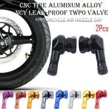 2PCS Motorcycle CNC Aluminum 11.3mm Tire Wheel Stem Valve 90 Degree Angled US**