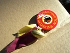 1980's WASHINGTON REDSKINS pinback button&mini football&ribbons