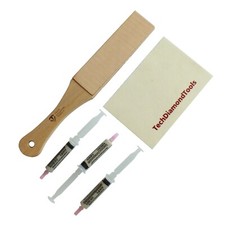 Knife Sharpening Kit of Leather Strop, 3 25 Diamond Pastes and Wool Cloth