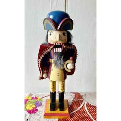 Nut cracker decorative wooden holiday Christmas 12'' king with scepter