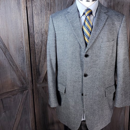 Hugo Boss Men's Herringbone Sport Coat 44R Loro Piana Wool Cashmere 3 Button 310 - Picture 3 of 18