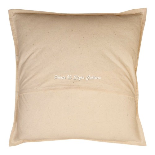 Bohemian Embroidered Cushion Cover Boho 16x16 Cotton Mirrored Throw Pillow Cover - Picture 2 of 4