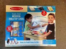 MELISSA  DOUG DOUBLE-SIDED WOODEN TABLETOP EASEL DISTRESSED PKG