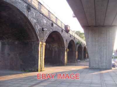 PHOTO  VIADUCTS - FAREHAM ABOUT A 100 YEARS SEPARATES THESE TWO STRUCTURES. THE