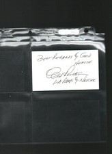 LES RICHTER AUTOGRAPHED/AUTO/HAND-SIGNED INDEX CARD 3x5 Q