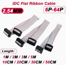 IDC 6-64 Pin Flat Ribbon Cable Female Connector 2.54MM Pitch Length 10CM - 5M