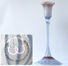 Designer Glas Kerzenständer VERA WALTHER Original-Etikett um 1980 - 1990 O88