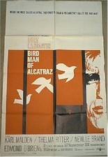 BIRD MAN FROM ALCATRAZ, 1962 BURT LANCASTER ORIGINAL ONE SHEET
