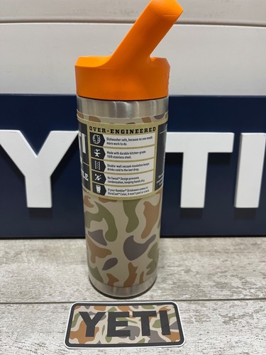 YETI Rambler 18oz Bottle🦆TAN CAMO/DUCK CAMO!🦀KCO STRAW CAP+CAMO Sticker!🔥NWTs - Picture 2 of 5