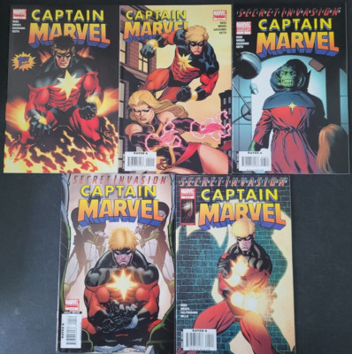 CAPTAIN MARVEL #1-5 (2007) MARVEL COMICS FULL SET/SECRET INVASION! CAROL DANVERS