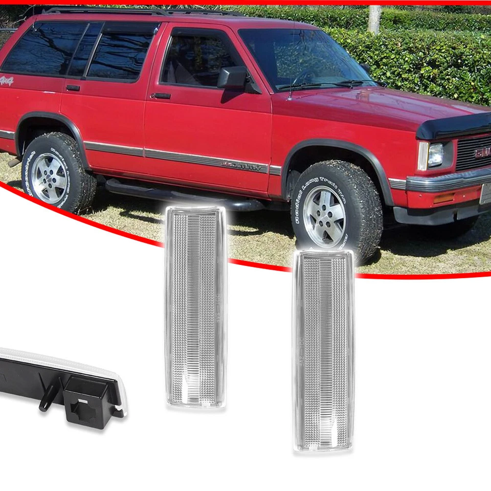 PARA 83-94 CHEVY S10 BLAZER GMC S15 JIMMY LUCES MARCADORAS SEÑALES DELANTERAS TRANSPARENTES Foto 2 de 4
