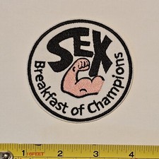 SEX FLEXING MUSCLE BREAKFAST SEXY P70 PATCH BADGE EMBROIDERY CREST