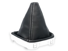 SCHALTMANSCHETTE FÜR FORD MONDEO MK4 2007-2014 SCHALTSACK LEDER NAHT WEISS