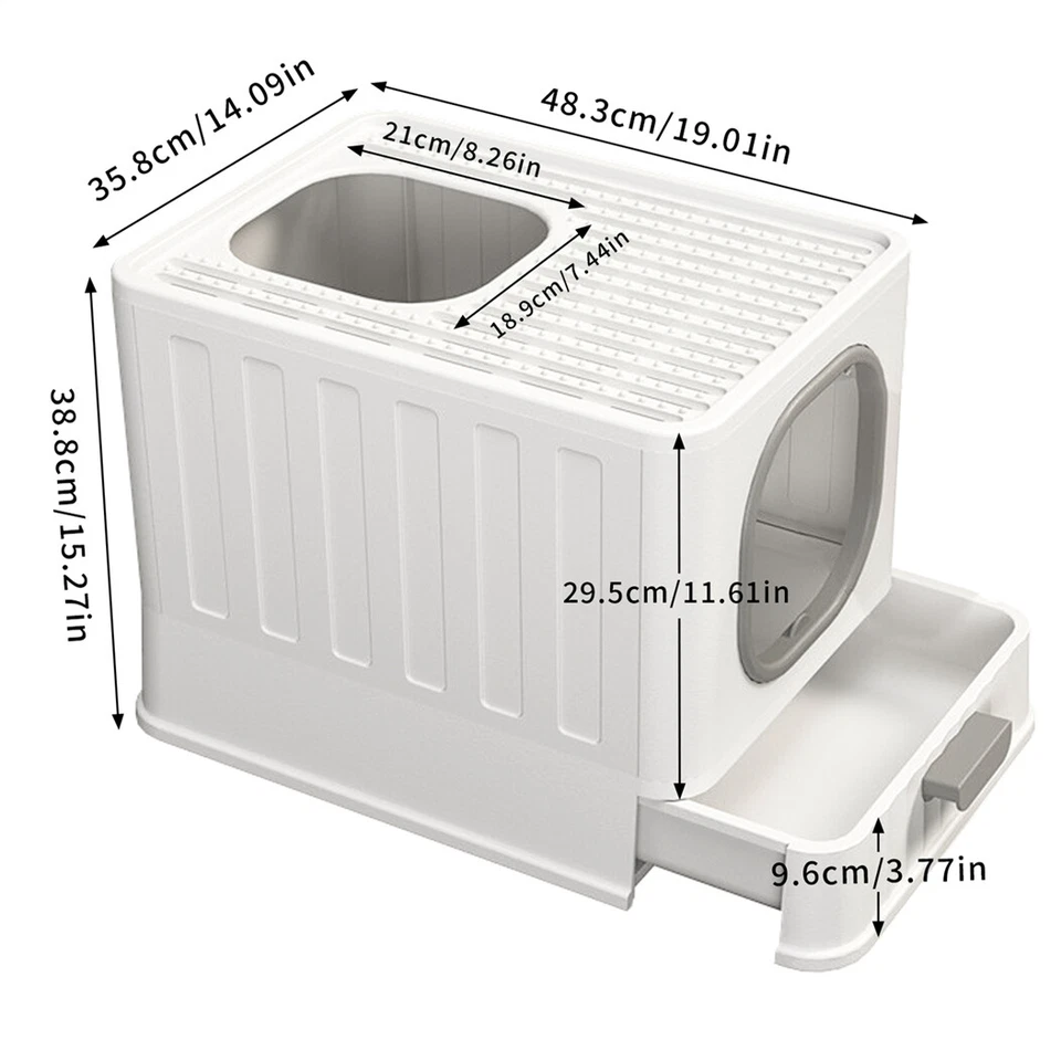 Katzentoilette Katzenklo XXL mit Hauben Toilette Katzen WC mit Deckel groß 50cm - Bild 2 von 4
