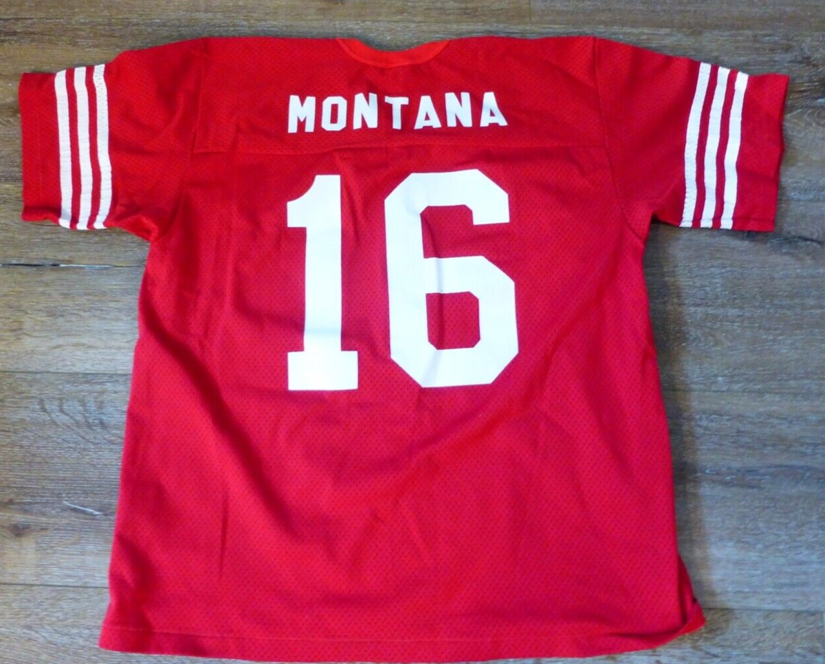 SF 49ers アメフト rawlings モンタナ　NFL ビンテージ Vintage Joe Montana SF 49ers Rawlings NFL Adult XL Home Football