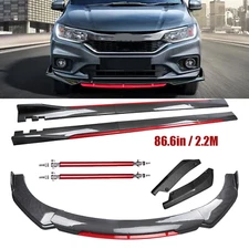 For 3-07 Honda Accord Front Bumper Lip Spoiler Side Skirt Carbon Fiber Bod Kit