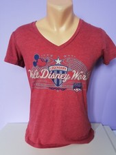 Disney Parks Authentic Original Legendary Walt Disney World V-Neck, Red, Small