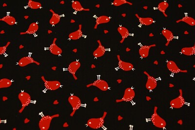 Patchworkstoff Timeless Treasures Fabrics Patt Gail C7743 50x110cm  Vögel rot