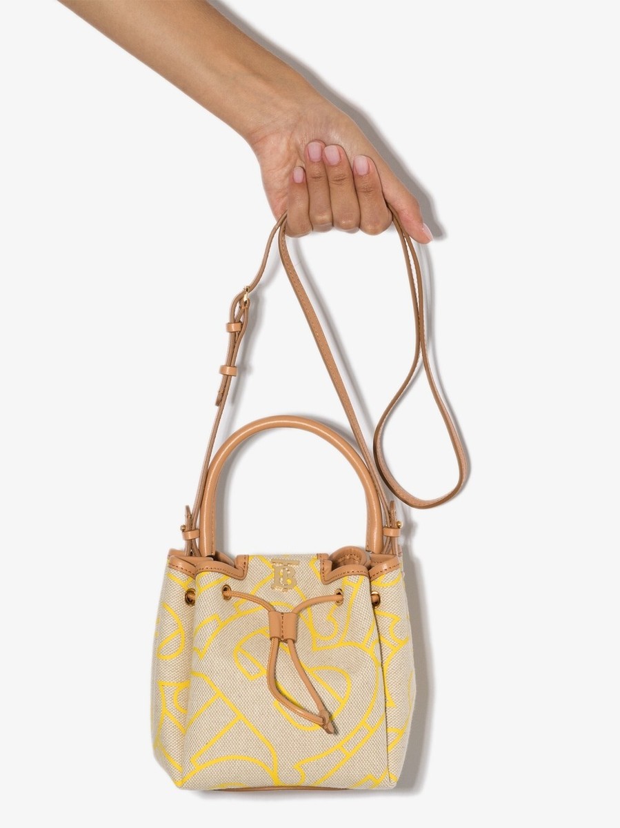 トートバッグ BURBERRY PEONY BUCKET BAG Burberry TB Neutral Peony Monogram Print Bucket Bag | eBay