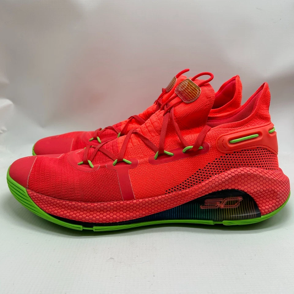 Zapatos Under Armour Curry 6 Roaracle para hombre talla 16 EE. UU. 3020612-607 verde infrarrojo Foto 3 de 4