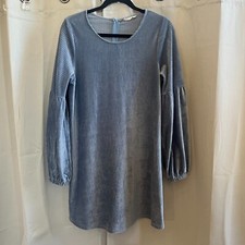 Altard State Dress Medium Blue Corduroy Lantern Sleeve Fairy Cottagecore 16809x