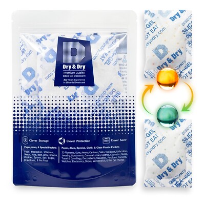 20 gram X 30 PK ''Dry & Dry'' Food Grade Orange Indicating Silica Gel Packets