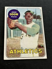 1969 Topps Baseball #195 John Blue Moon Odom EX/EX+ Oakland Athletics