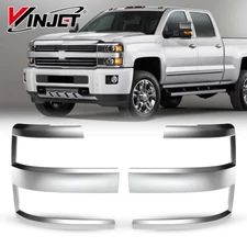 For 2015-2019 Chevy Silverado 2500 3500HD Headlight Chrome Trim Bezel Cover Pair