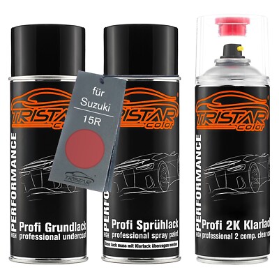 Autolack 2K Spraydosen Set für Suzuki 15R Flora Red Metallic