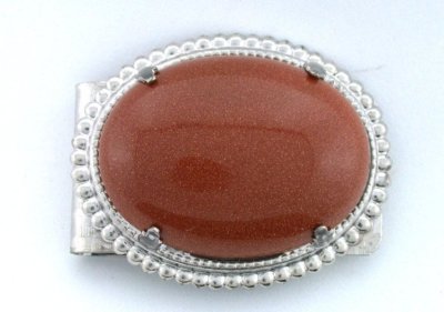 40x30 Oval Goldstone Cabochon Cab Gemstone Gem Silver Color Money Clip  PMC57