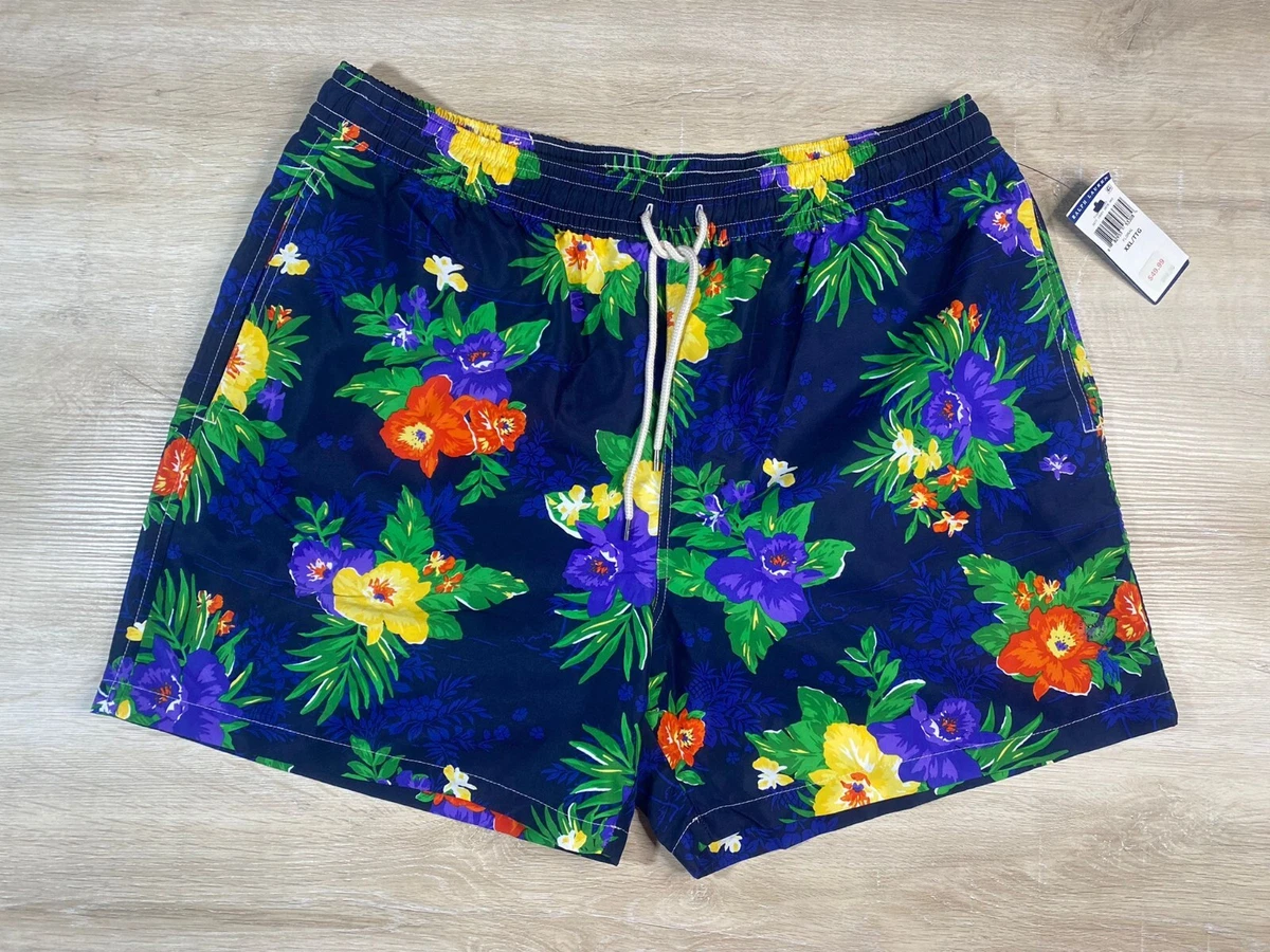 NWT Polo Ralph Lauren Men s Shorts Navy Floral Print Beach Swim