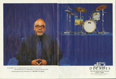 2007 2pg Print Ad of DW Drum Workshop Kit w Peter Erskine