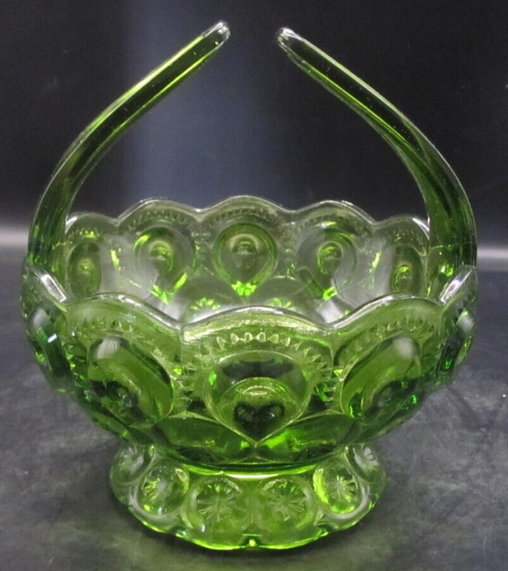 LE Smith Moon And Stars Bowl Dish Arms Footed Emerald Green Trinket Ring Holder