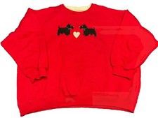 Vintage Scottie Grandma Sweatshirt Scottish Terrier Dog Sweater Granny XXL I2