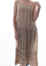 Magnolia Pearl Cotton Silk Amaia Midi Chemise Dress One Size Cameo - Immaculate