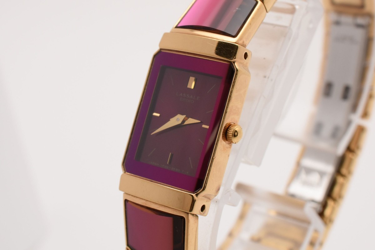 5【希少】セイコー　ラサール　1F20-6C70 レディース　腕時計 EXC+5] SEIKO LASSALE 1F20-6C70 Purple Dial bracelet Women's