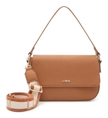 L.CREDI Ruby Flapbag Schultertasche Umhängetasche Tasche Cognac hellbraun Neu
