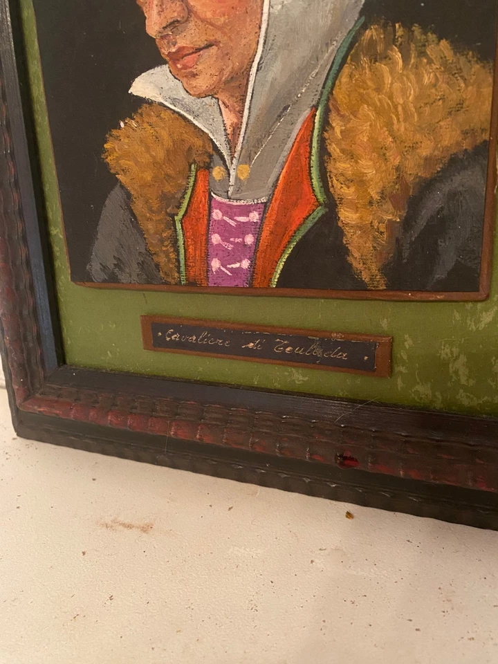 Dipinto viso uomo in costume sardo " Cavaliere di Teulada " - Immagine 2 di 2