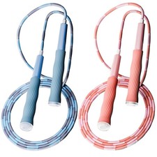 2 Pack Beaded Jump Rope Kids Upgraded Segmented Workout Adjustable Speed