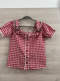Trenditionals Trachtenbluse Rot/Weiß kariert Gr. 44