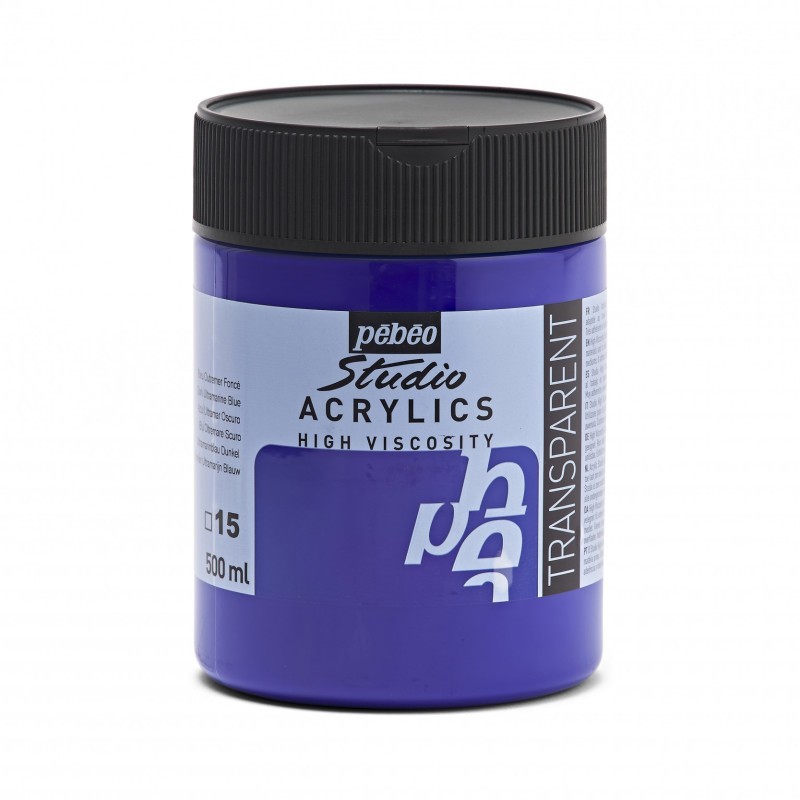 Peinture acrylique bleu outremer foncé 15 Pébéo Studio à pigments fins