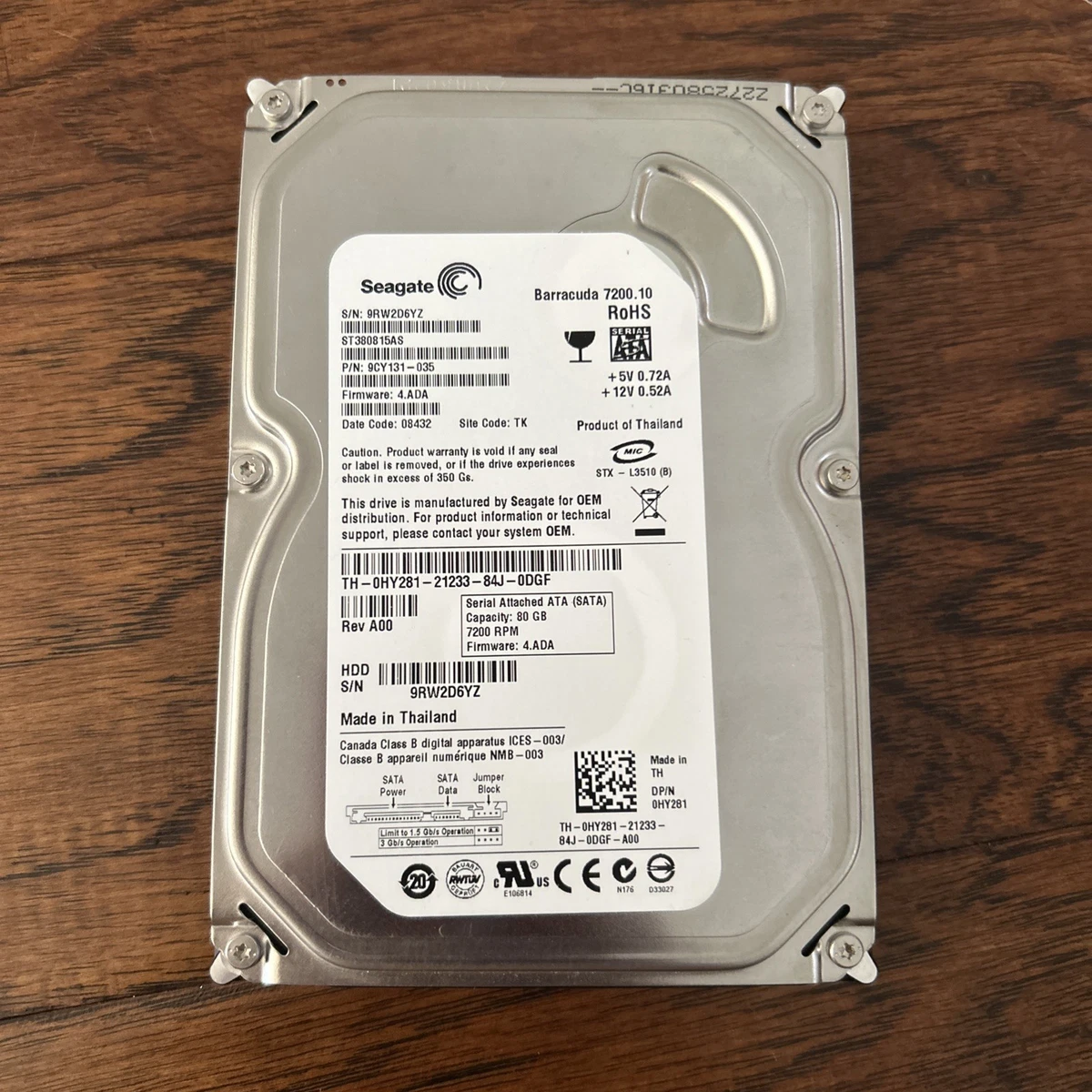 Seagate 80 GB Internal Hard Disk Drives for sale | eBay