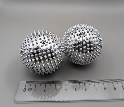 Akupressurkugeln Akupressurbälle 2er Set silber  4,7cm groß magnetisch Skills