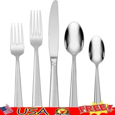 Amsterdam 45 Piece Flatware Set Service 8 Stainless Steel Dishwasher Safe Dining