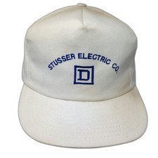 Stusser Electric Co Logo 5 Panel Beige One Size Snapback Made in USA Cotton hat