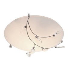 Litecraft Flush Mounted Crystal Effect Glass Ceiling Light - White Clearance