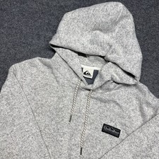 Y2K Quicksilver sweatshirt Hoodie Pullover Minimalistic Heather Grey Sz Med EUC